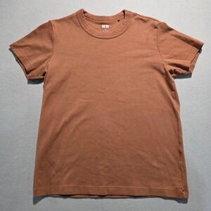 Uniqlo U Crewneck T Shirt Brown Cotton Size M Short Sleeve Basic Tee
